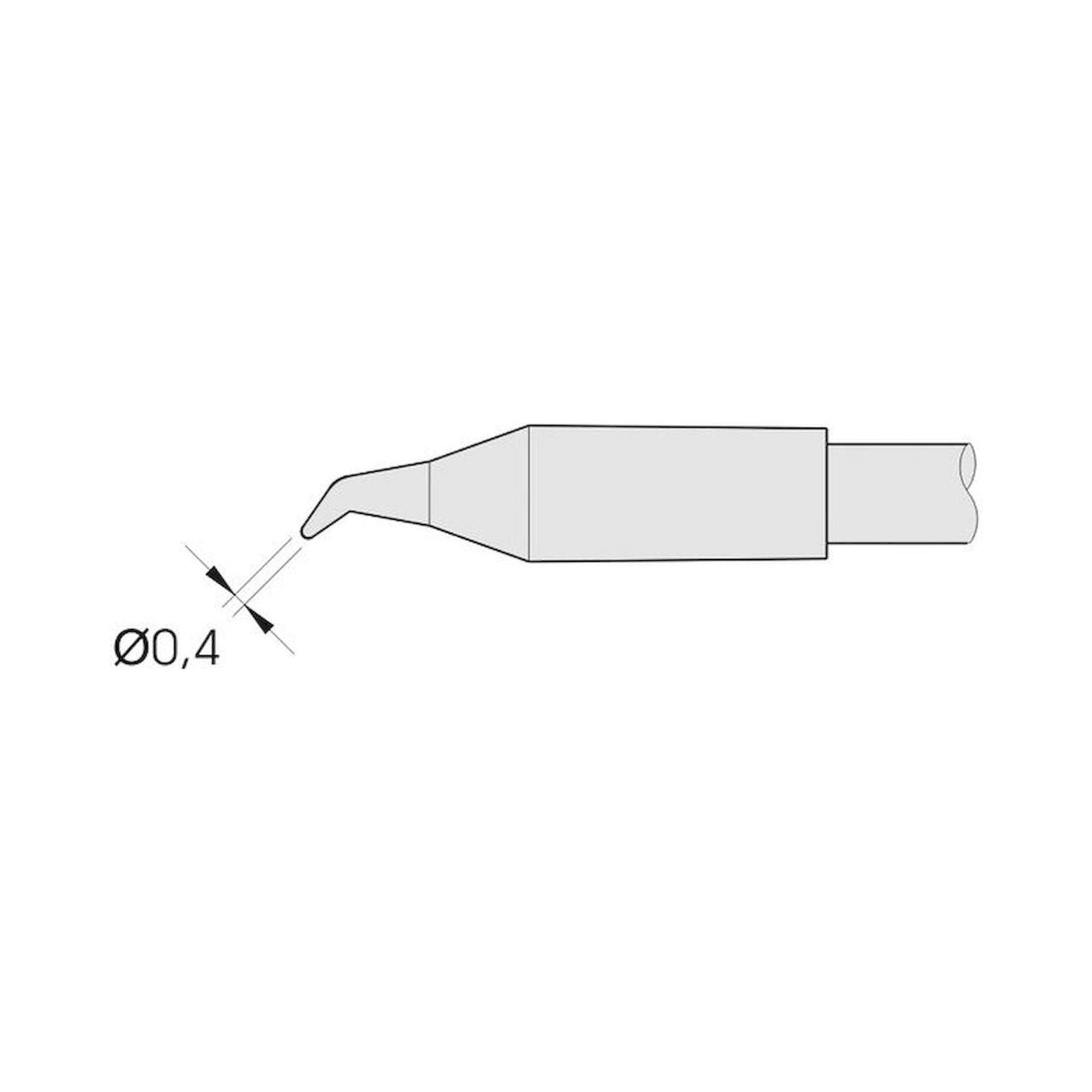 JBC C245034. Lötspitze gewinkelt, D: 0,4 mm, C245034