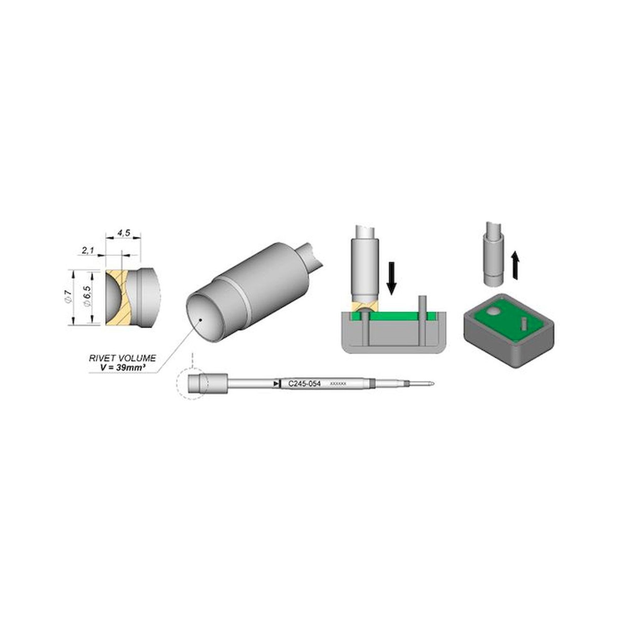 JBC C245054. Special soldering tips, for soldering iron T245, C245054