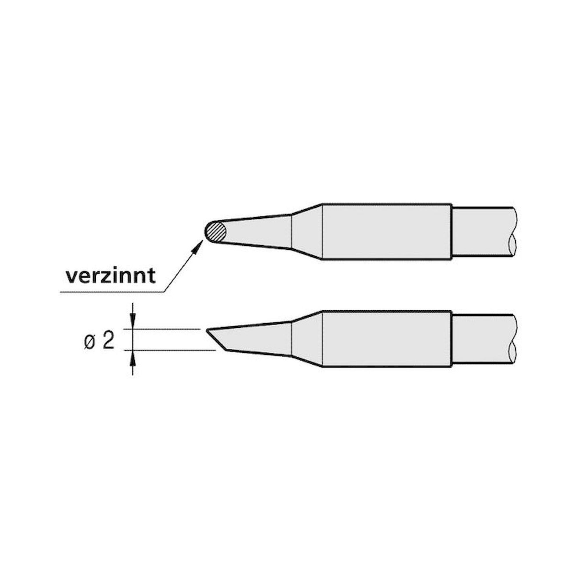 JBC C245102. Soldering tip bevelled, D: 2.0 mm, C245102