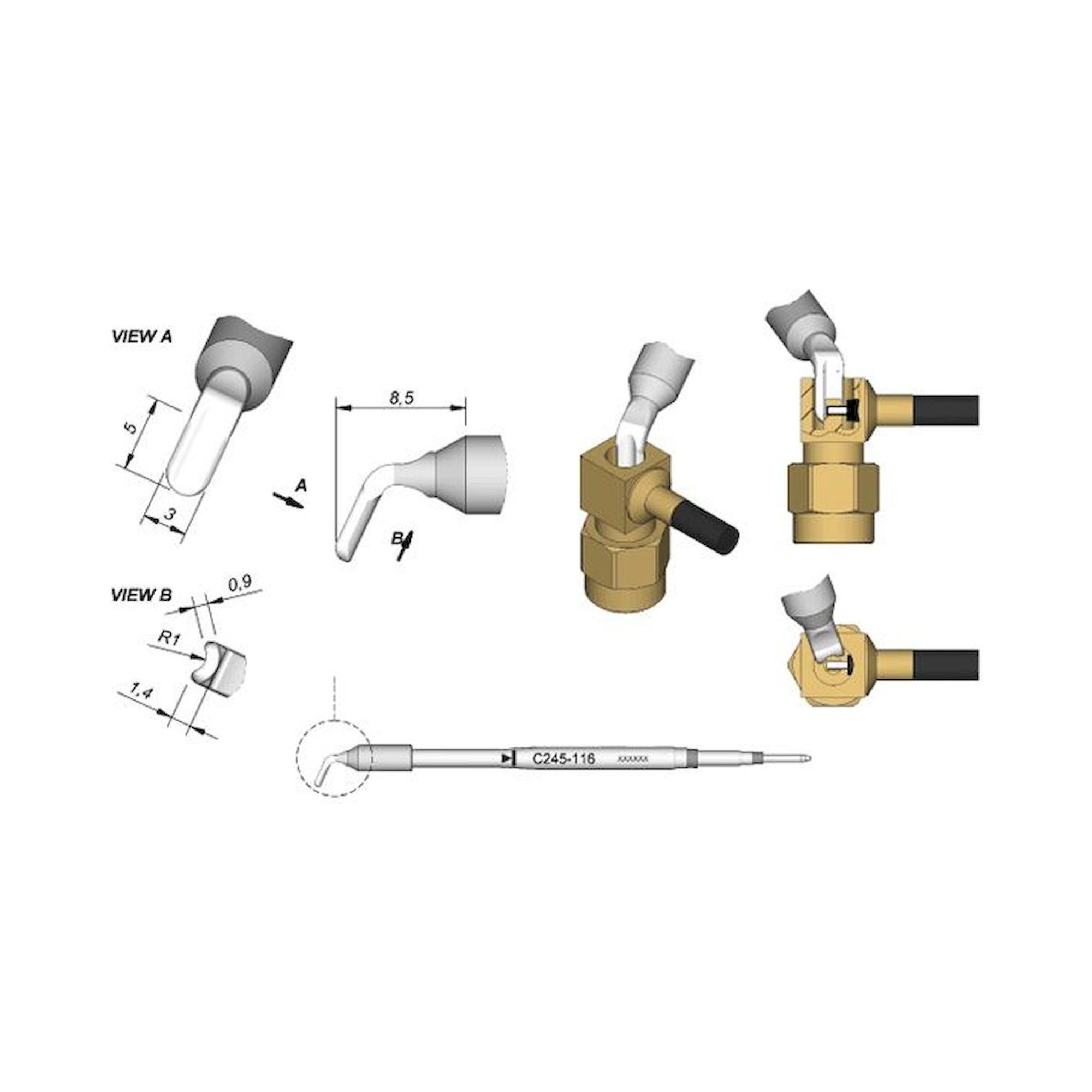 JBC C245116. Special soldering tips, for soldering iron T245, C245116