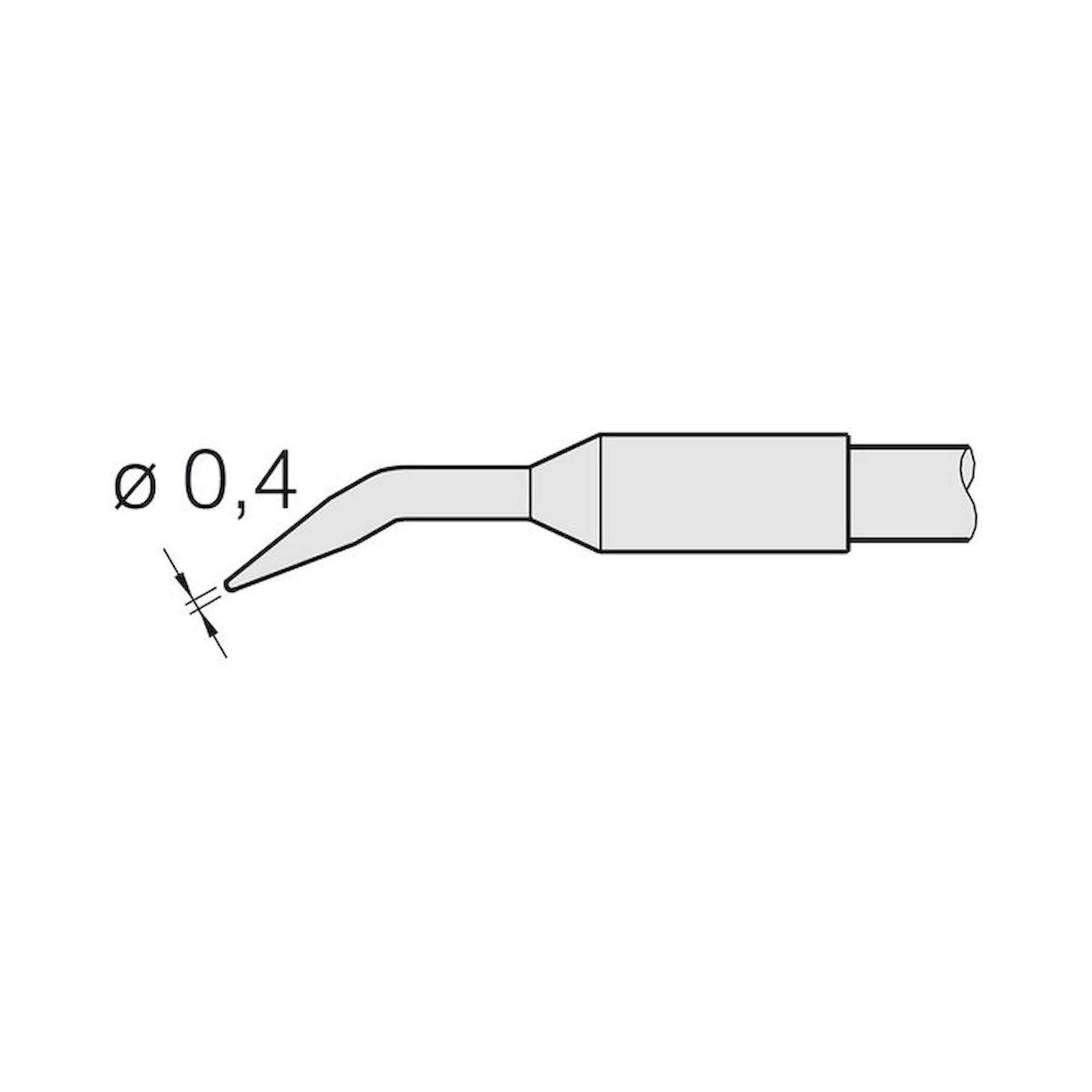 JBC C245126. Lötspitze gewinkelt, D: 0,4 mm, C245126