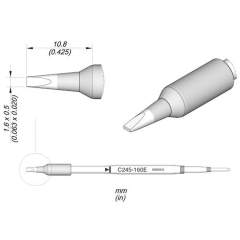 JBC C245160E. Chisel-shaped soldering tip, 1.6x0.5 mm, C245160E