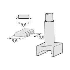 JBC C245215. Desoldering tip tunnel 9,6x18 mm, C245215