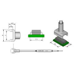 JBC C245222. Desoldering tip tunnel 7.1x13 mm, C245222