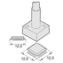 JBC C245224. Desoldering tip QFP/PLCC 12x12 mm, C245224