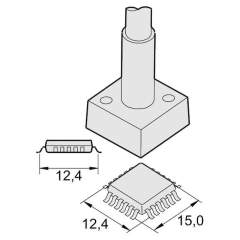 JBC C245228. Desoldering tip QFP 12.4x15 mm, C245228