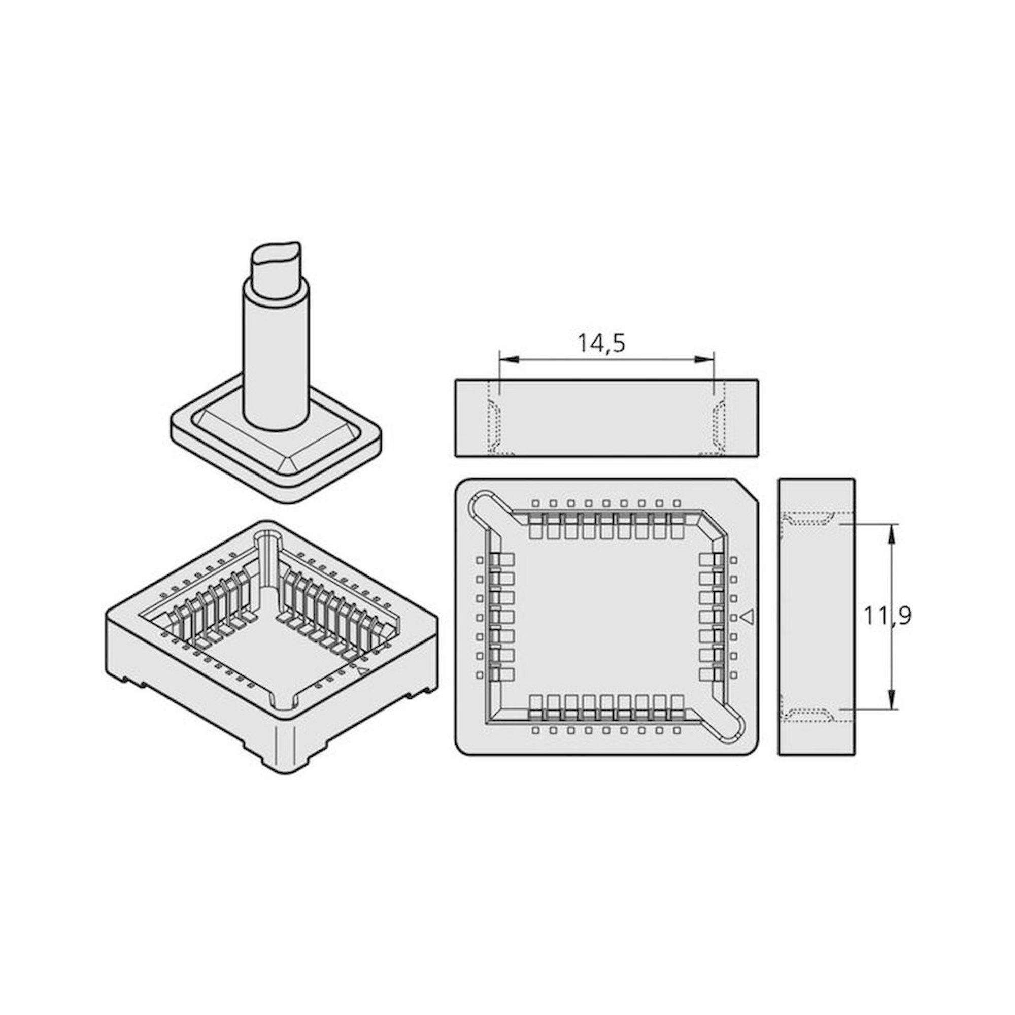 JBC C245247. Desoldering tip socket 17x17 mm, C245247