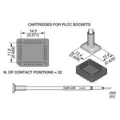 JBC C245248. Desoldering tip base 11.9x14.5 mm, C245248