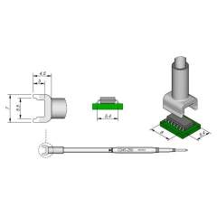 JBC C245250. Desoldering tip tunnel 5,4x8 mm