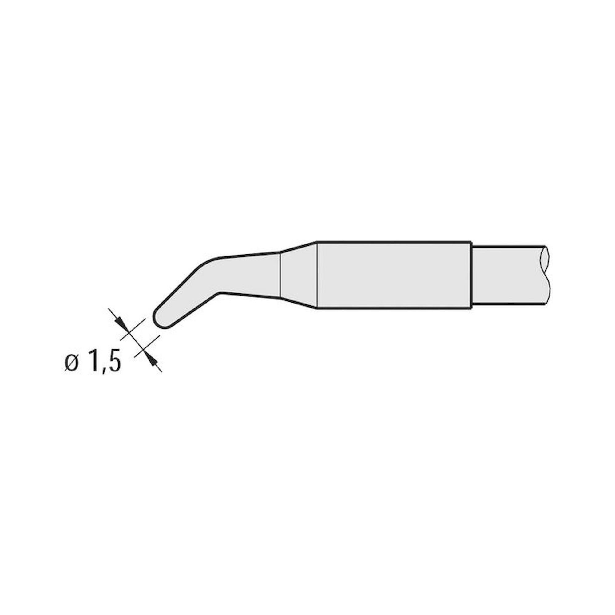 JBC C245259. Angled soldering tip, D: 1.5 mm, C245259