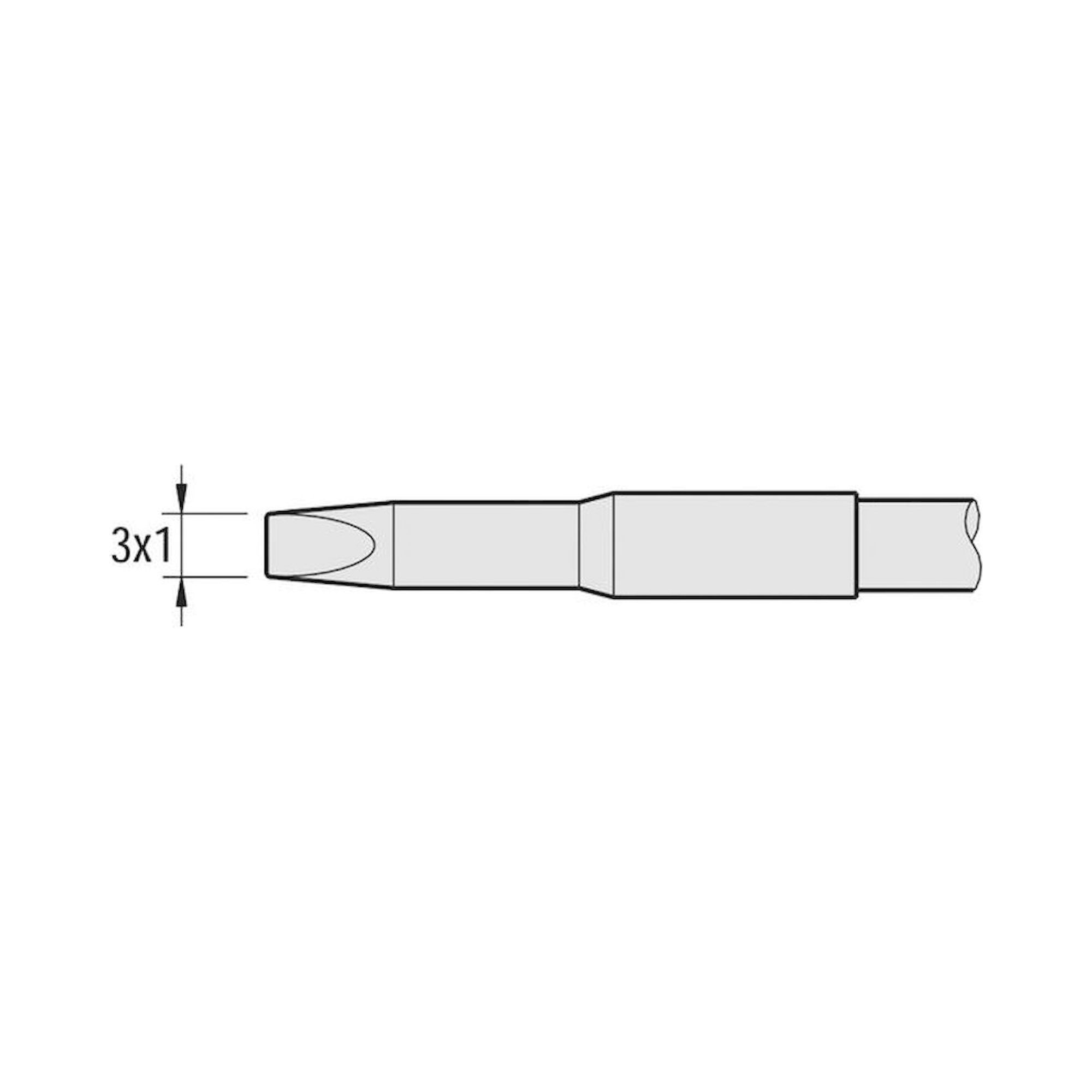 JBC C245261. Chisel shaped soldering tip, 3x1 mm, C245261