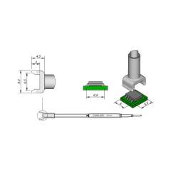 JBC C245303. Desoldering tip tunnel 6.5x6 mm, C245303