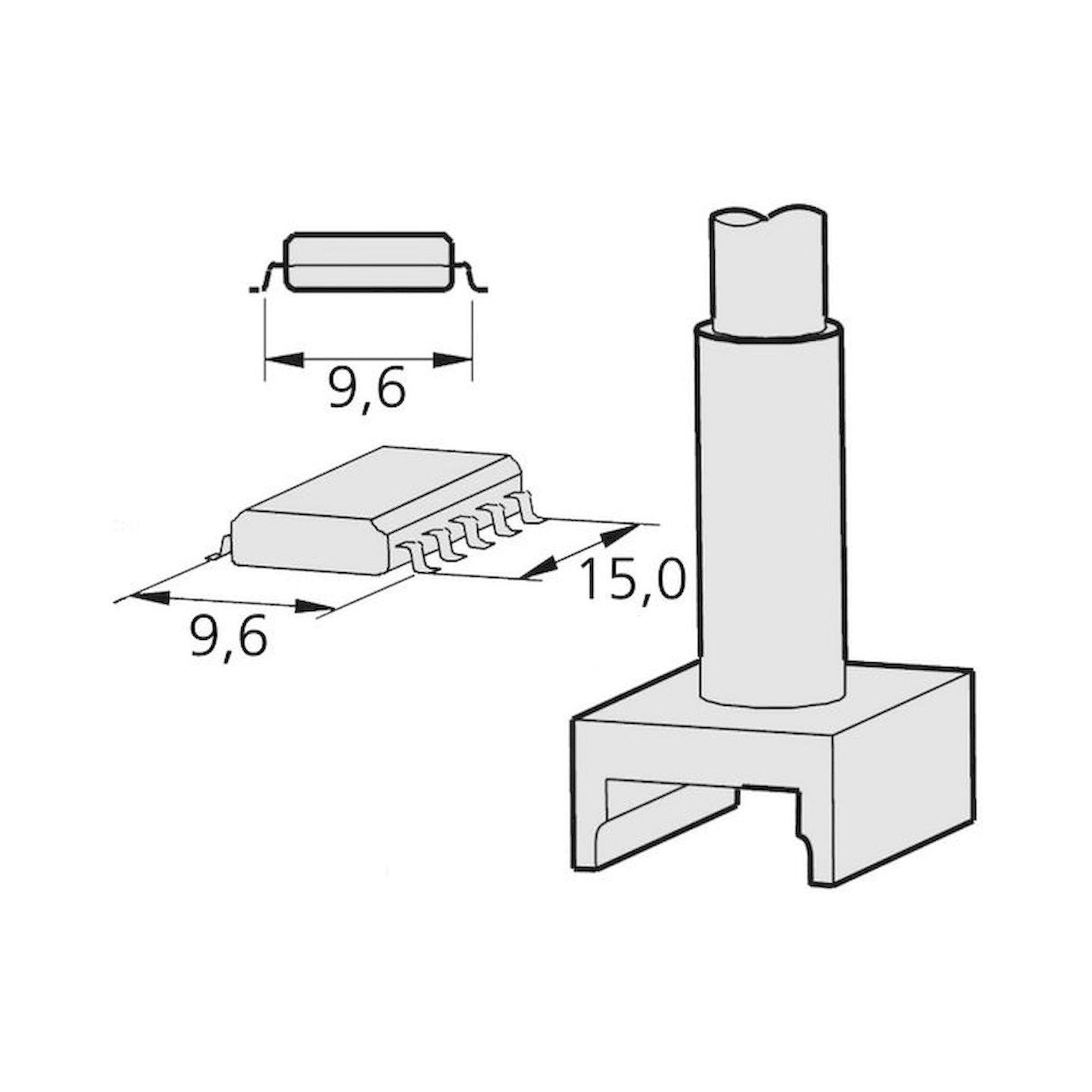 JBC C245304. Desoldering tip tunnel 9.6x15 mm, C245304