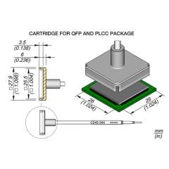 JBC C245344. Soldering tip for QFP, for T245, 26x26 mm, C245344