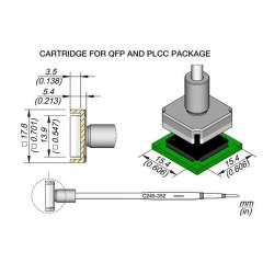 JBC C245352. Lötspitze für QFP und PLCC, 15,4x15,4 mm für T245, C245352