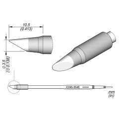 JBC C245354E. Soldering tip bevelled, for T245, D: 3.5 mm, C245354E