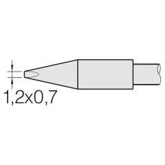 JBC C245406. Chisel shaped soldering tip, 1.2x0.7 HT, C245406