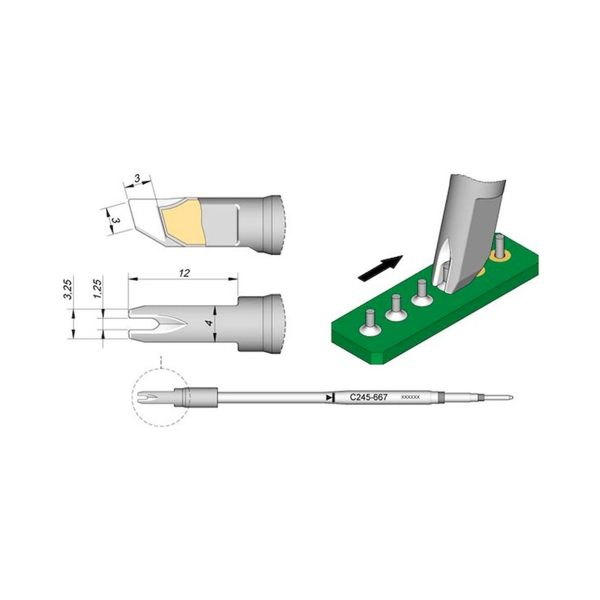 JBC C245667. Special soldering tips, for soldering iron T245, C245667