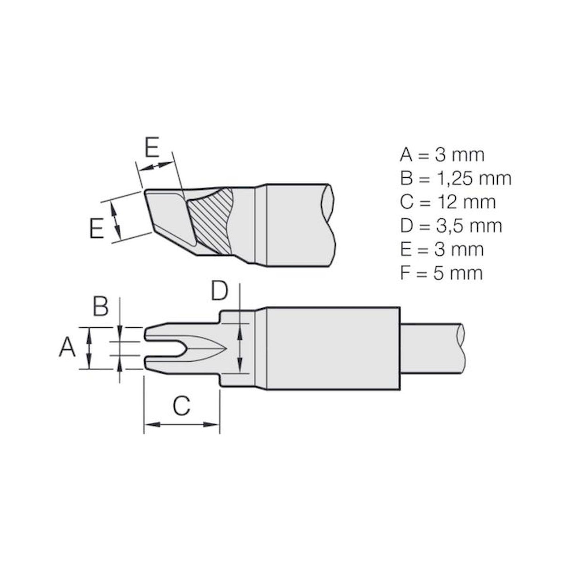 JBC C245669. Soldering tip drag soldering 1.25 mm, C245669