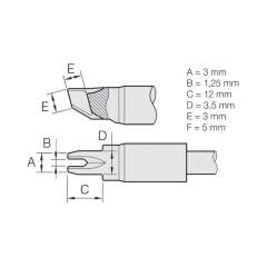 JBC C245669. Lötspitze Schlepp-Löten 1,25 mm, C245669