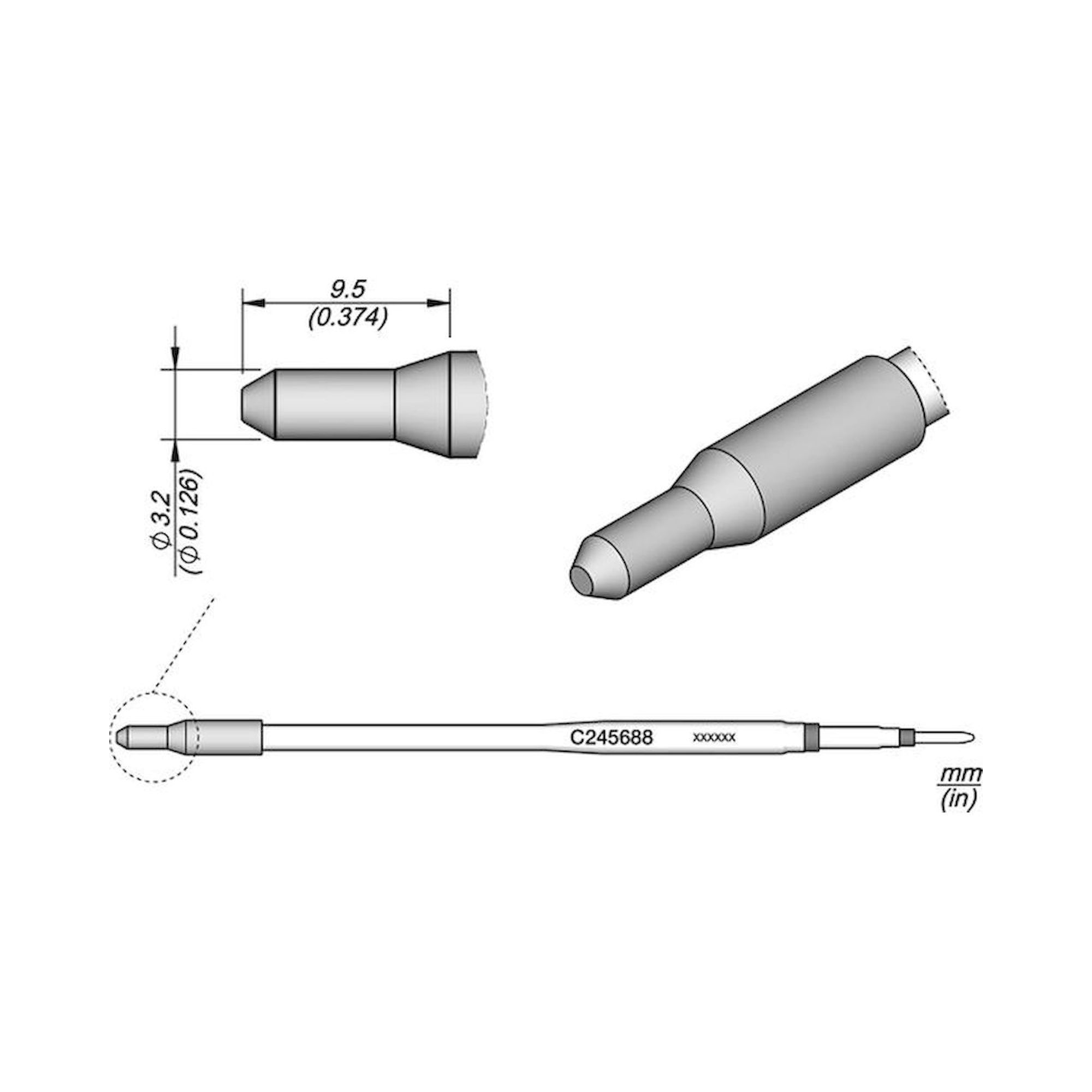 JBC C245688. Heat Staking Cartridge 3.2