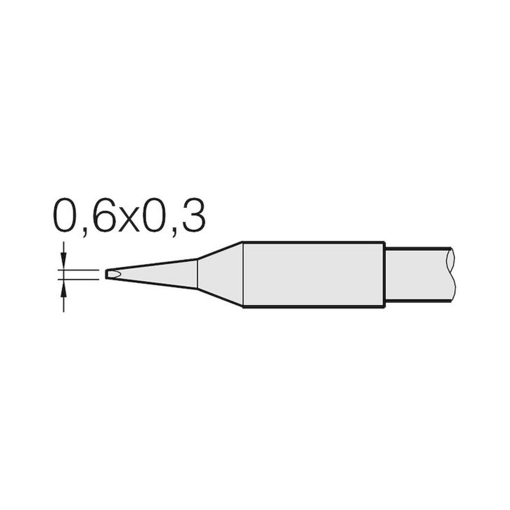 JBC C245731. Chisel-shaped soldering tip, 0.6x0.3 mm, C245731