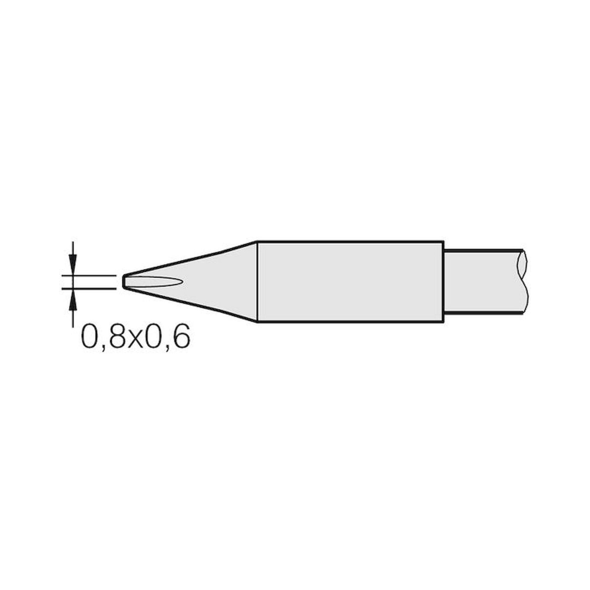 JBC C245742. Lötspitze meißelförmig, 0,8x0,6 mm, C245742