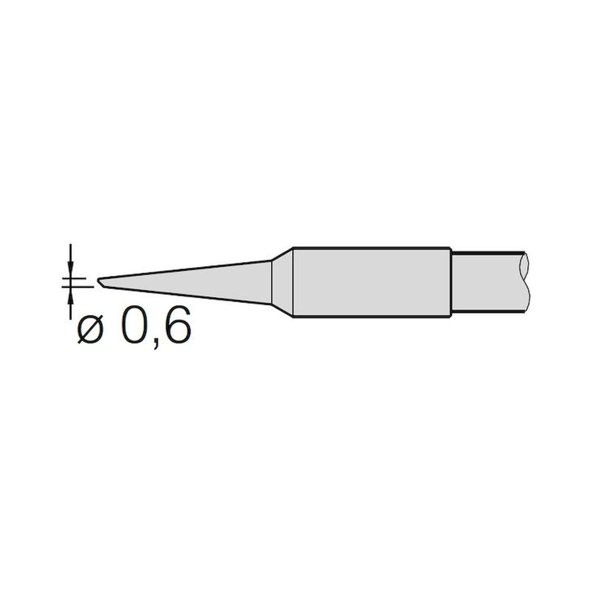 JBC C245747. Lötspitze abgeschrägt, D: 0,6 mm, C245747