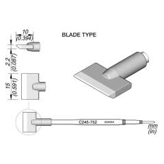 JBC C245752. Lötspitze klingenförmig, B: 15 mm, C245752