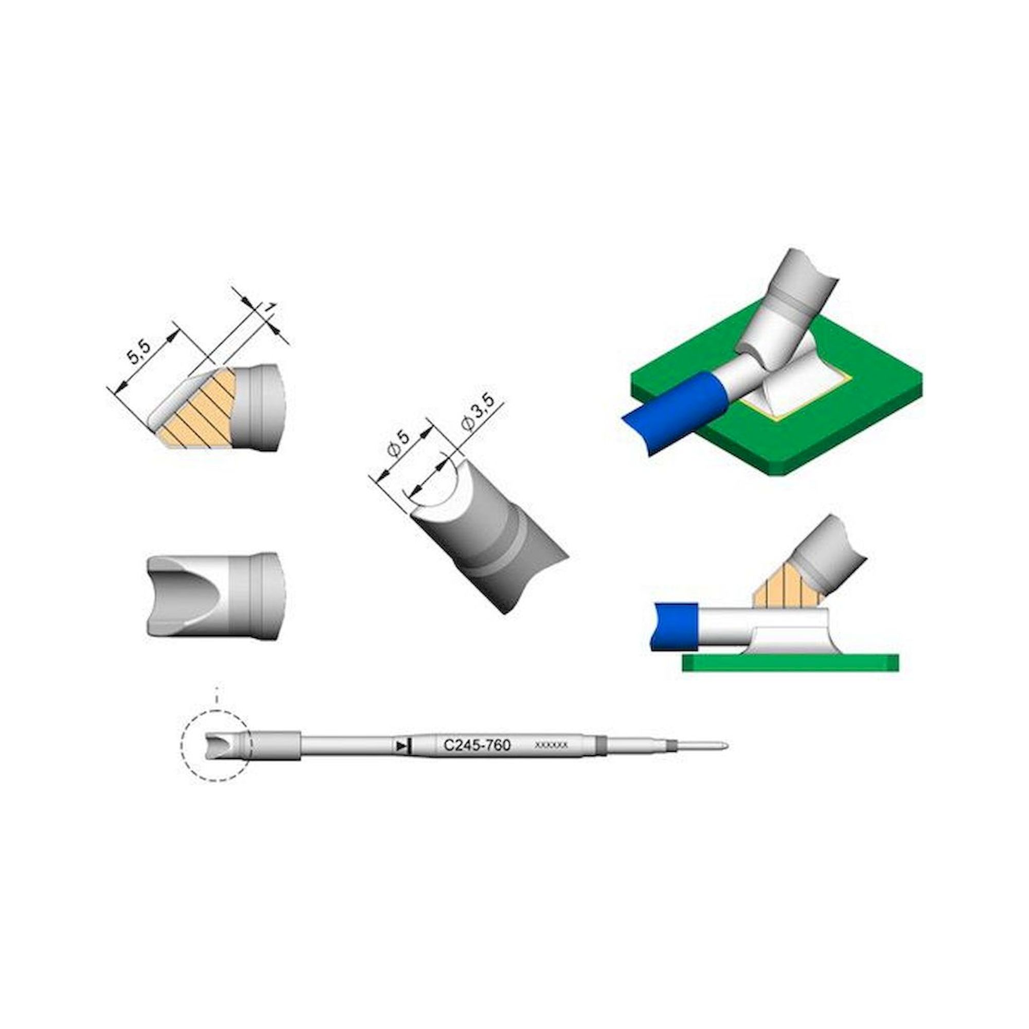 JBC C245760. Special soldering tips, for soldering iron T245, C245760