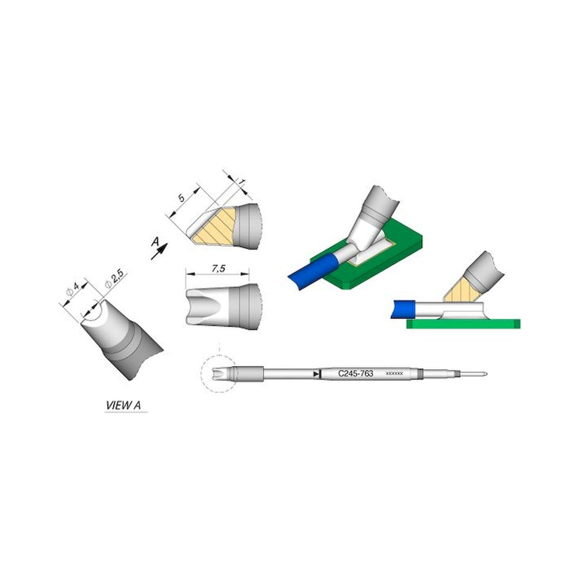 JBC C245763. Lötspitze Pin/Connector, D: 2,5 mm, C245763