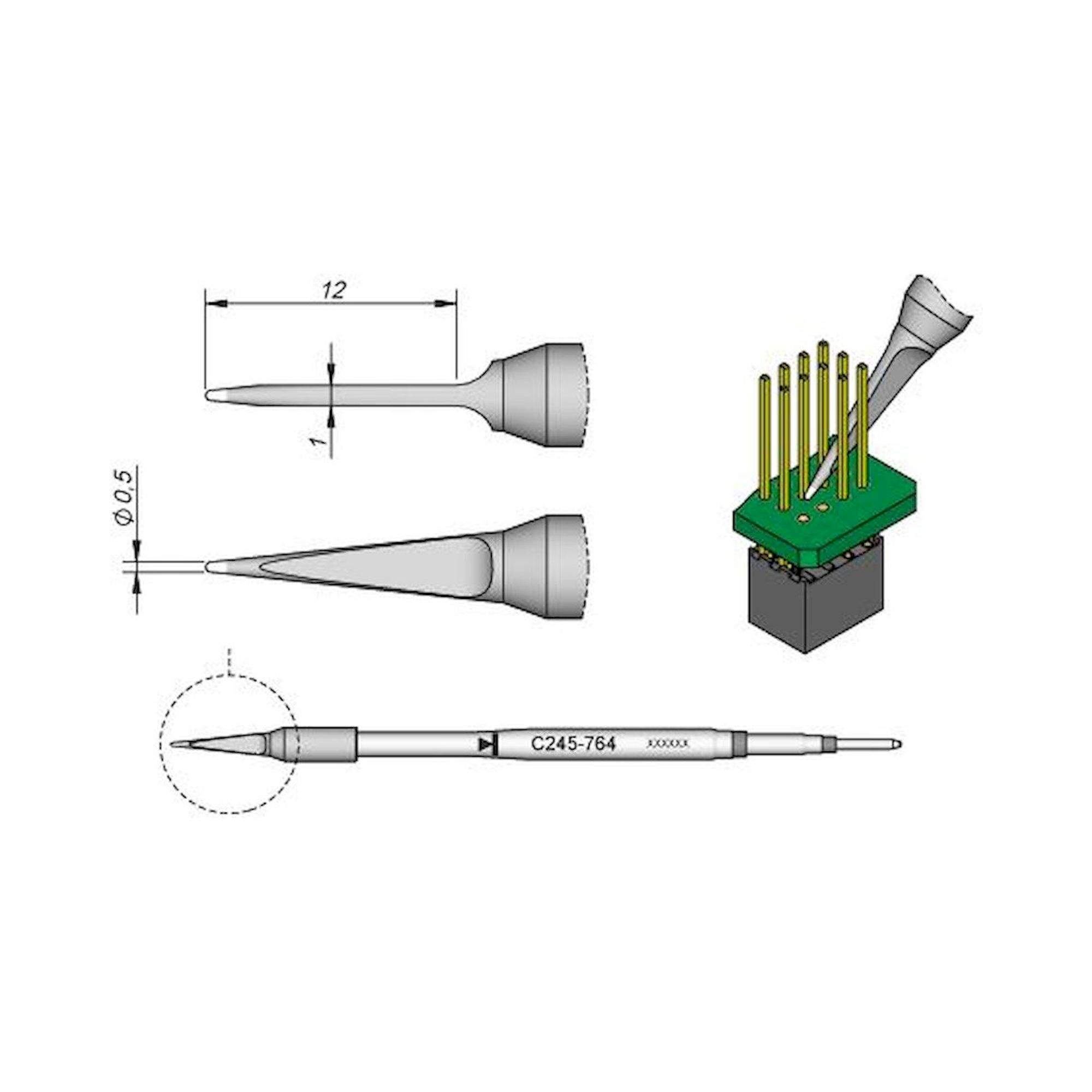 JBC C245764. Spezial-Lötspitzen, für Lötkolben T245, C245764