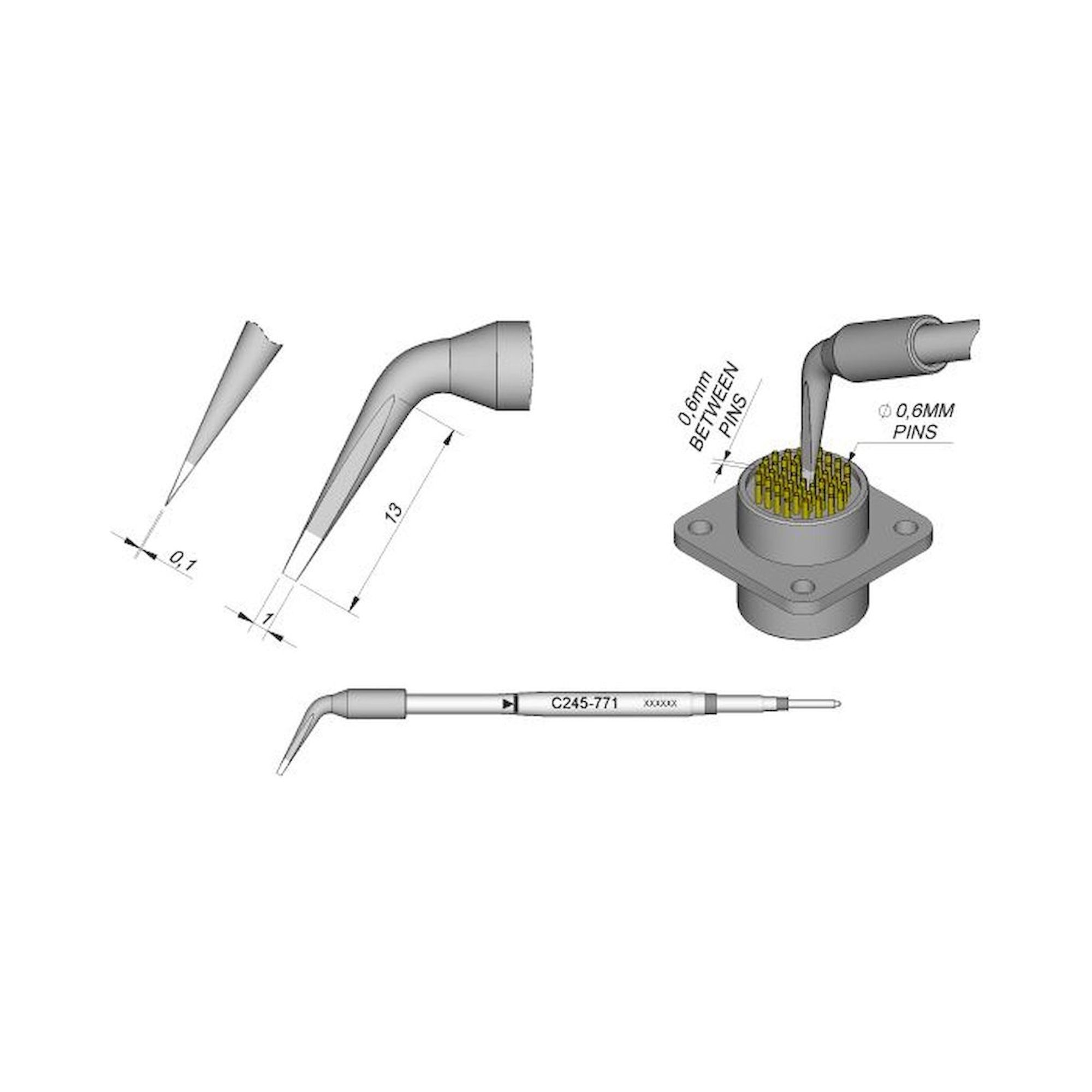 JBC C245771. Special soldering tips, for T245 soldering iron, C245771