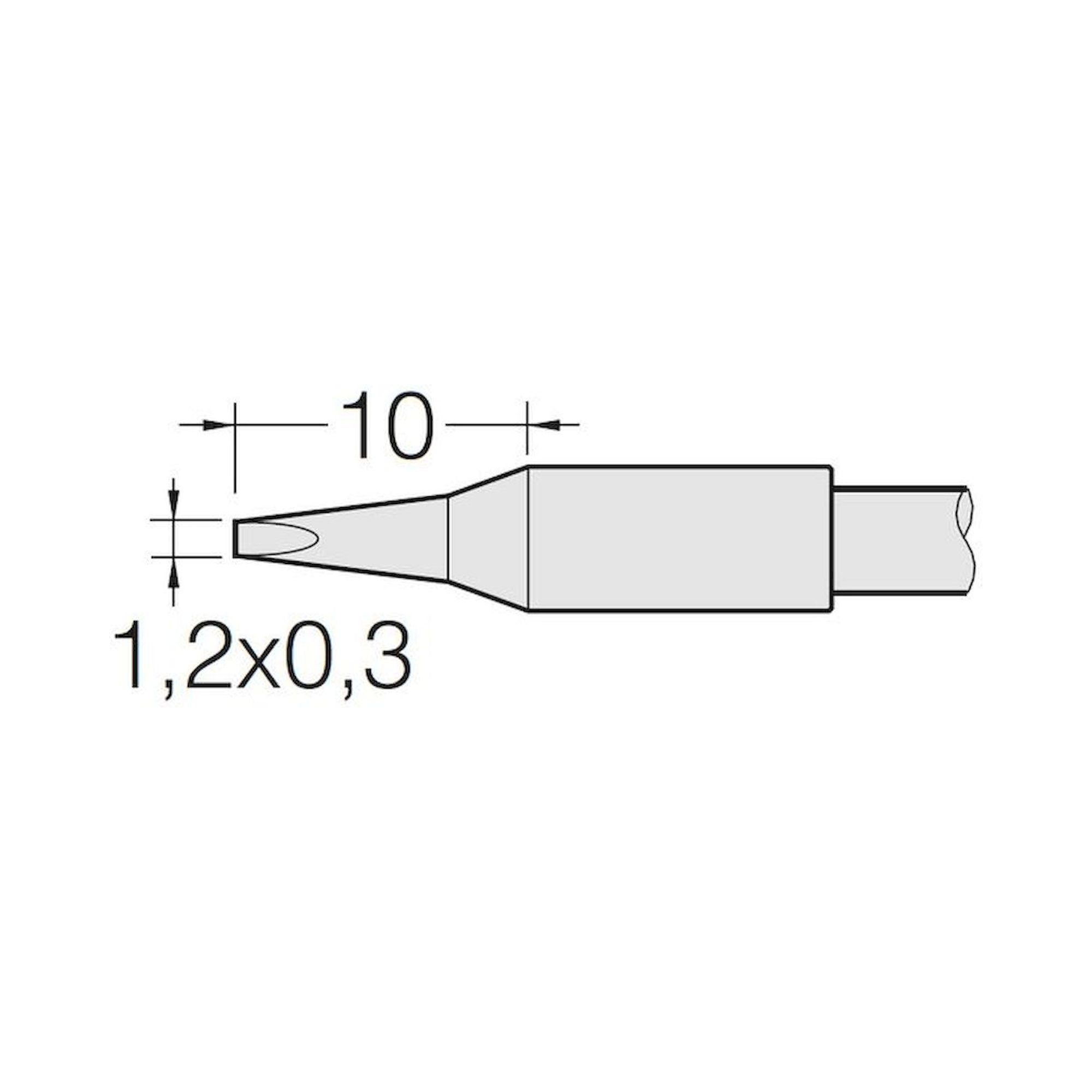 JBC C245774. Lötspitze meißelförmig, 1,2x0,3 mm, C245774