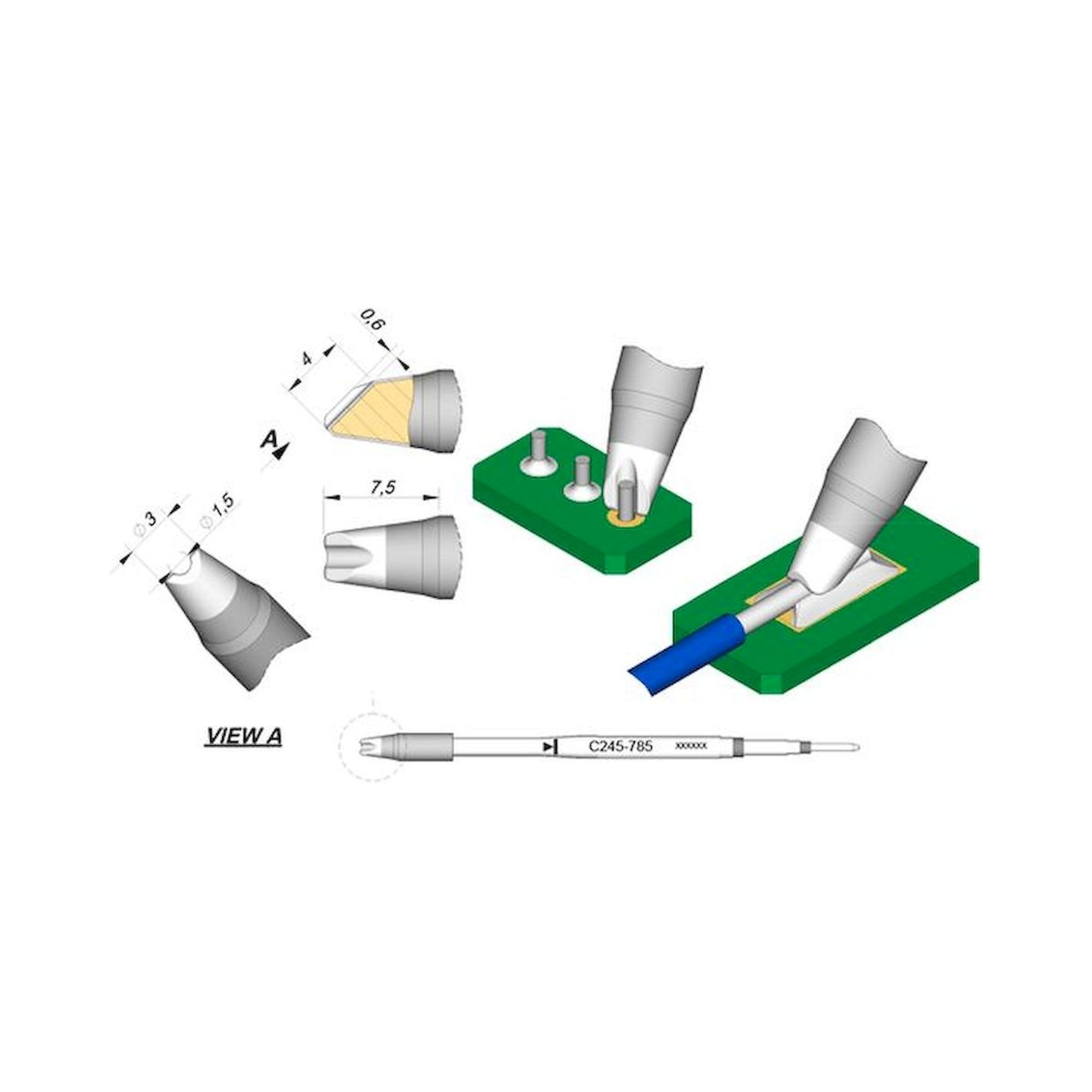 JBC C245785. Lötspitze Pin/Connector, D: 1,5 mm, C245785