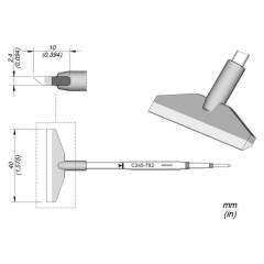 JBC C245792. Blade-shaped soldering tip, 40 mm, C245792