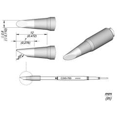 JBC C245793. Soldering tip 60° bevelled, D 2.8 mm, C245793