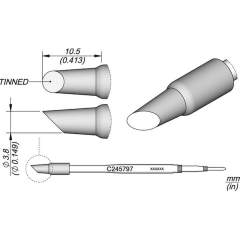 JBC C245797. Soldering tip bevel, diameter 3,8 mm, C245797