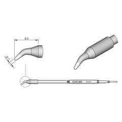 JBC C245804. Lötspitze gewinkelt, D: 1 mm, C245804