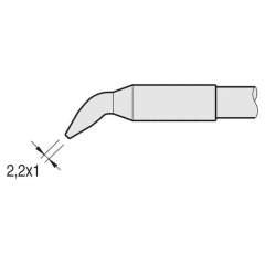 JBC C245846. Angled soldering tip, 2.2x1 mm, C245846