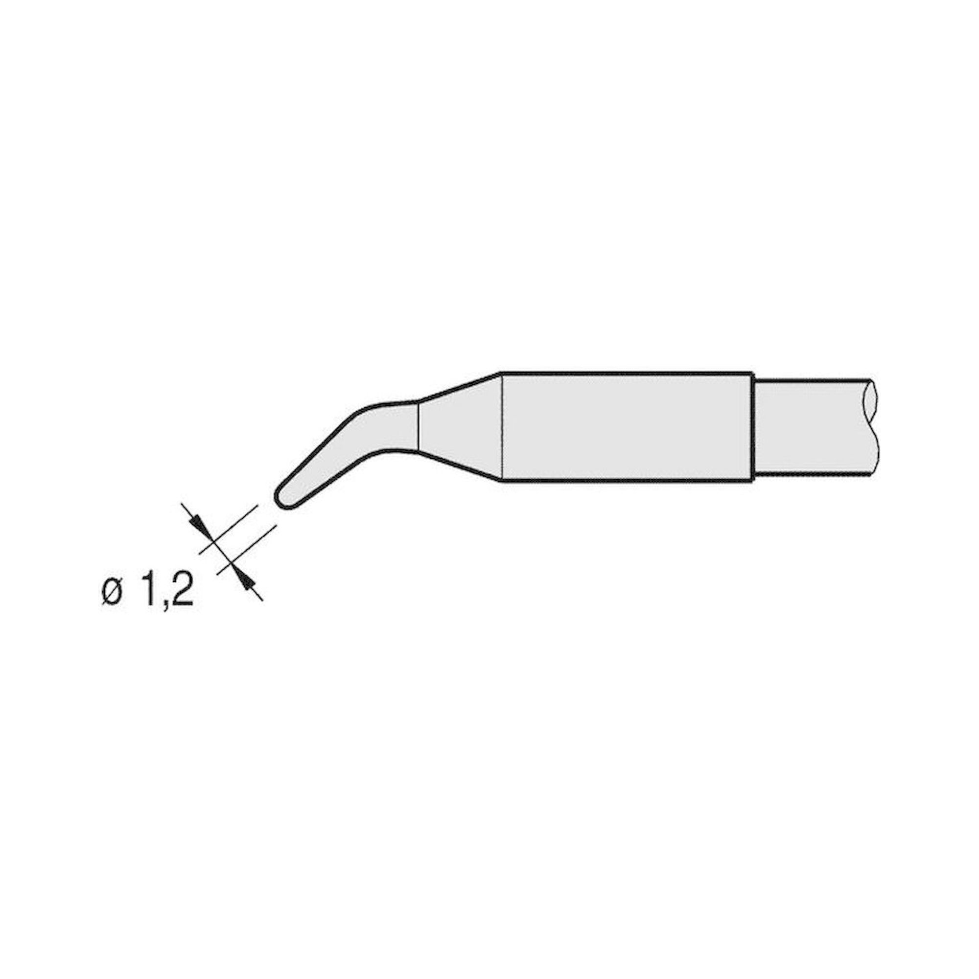 JBC C245904. Lötspitze gewinkelt, 1 mm, C245904