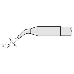 JBC C245904. Angled soldering tip, 1 mm, C245904