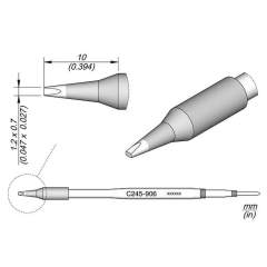 JBC C245906. Soldering tip chisel-shaped, 1.2x0.7 mm