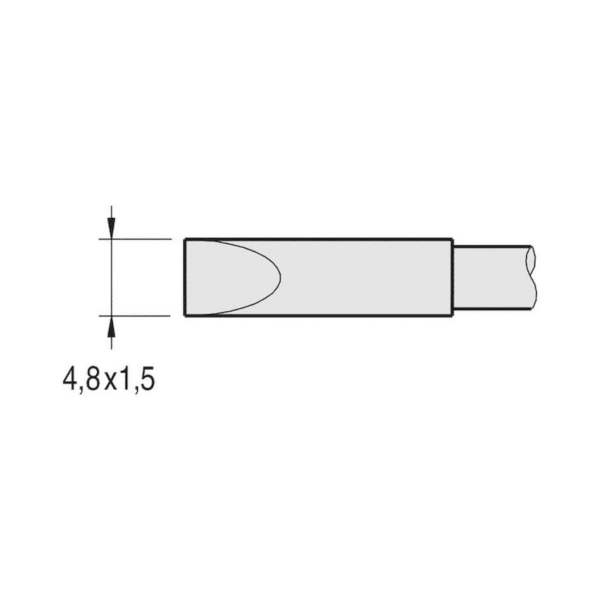 JBC C245908. Lötspitze meißelförmig, 4,8x1,5 mm, C245908