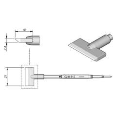 JBC C245913. Blade shaped soldering tip, width 21 mm, C245913