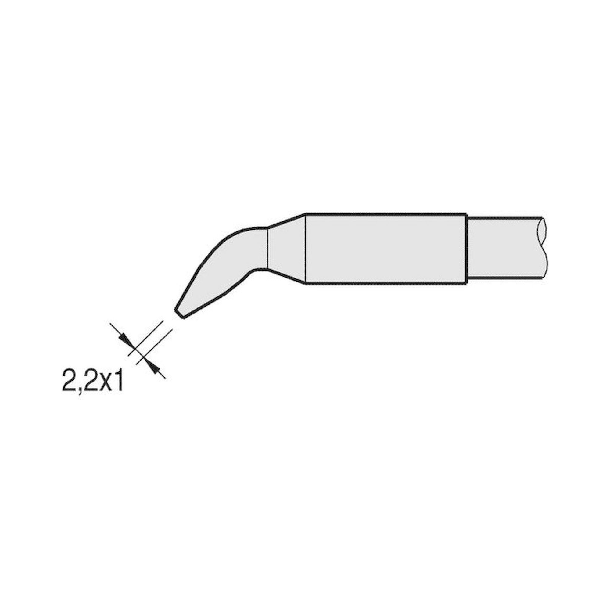 JBC C245946. Lötspitze gewinkelt, 2,2x1 mm, C245946