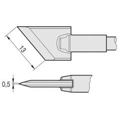 JBC C245955. Knife shaped soldering tip, 13x0.5 mm, C245955