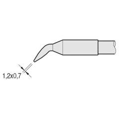 JBC C245962. Soldering tip curved, 1.2x0.7 mm, C245962