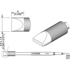 JBC C245968E. Soldering tip chisel 6,6x1,8 mm, C245968E