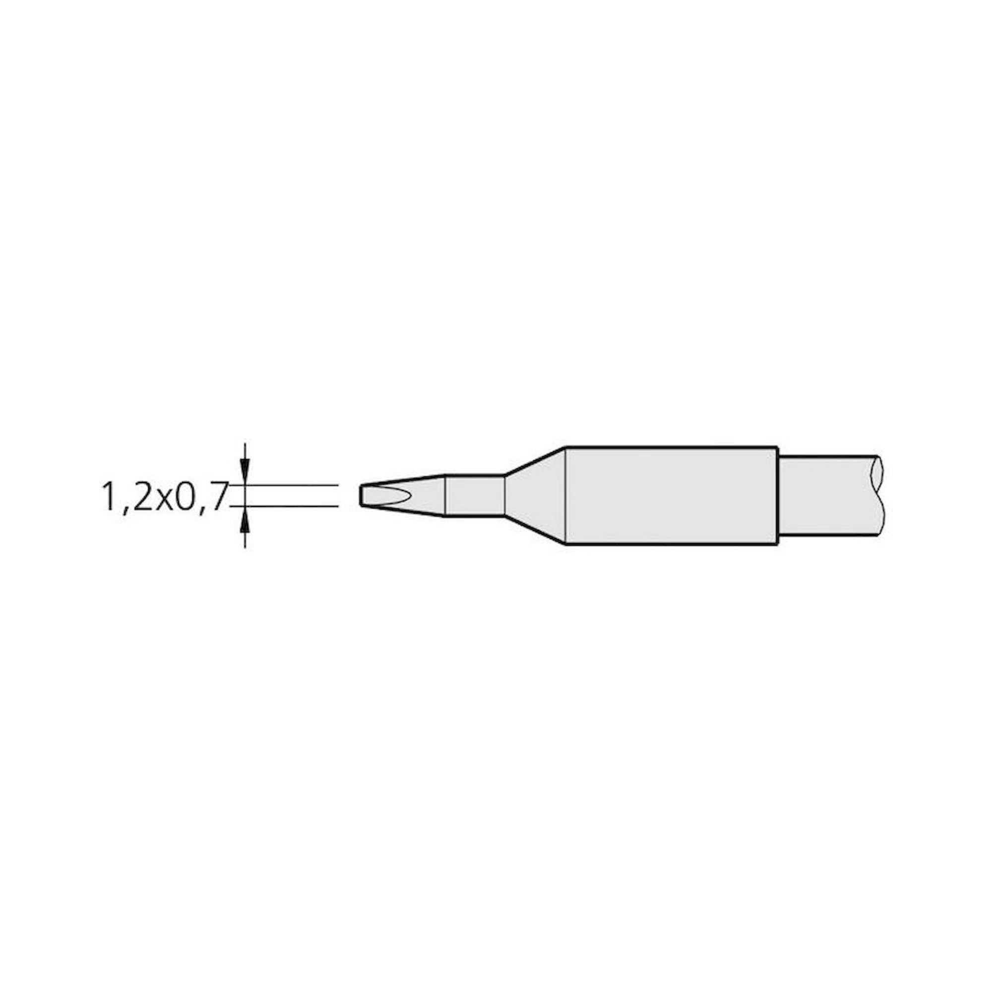 JBC C250407. Soldering tip chisel-shaped, straight 1.2x0.7 mm, C250407
